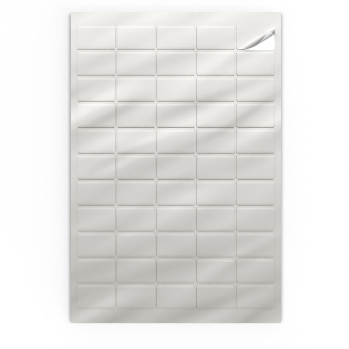 Rektangulære, klæbende mærkater