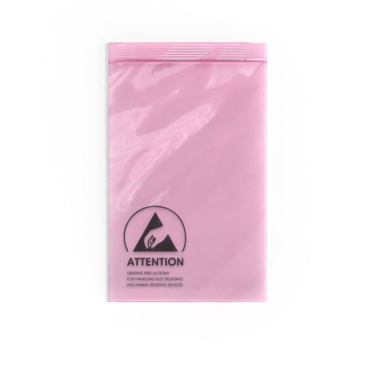Pink antistatiske poser (ESD) med tryklukning