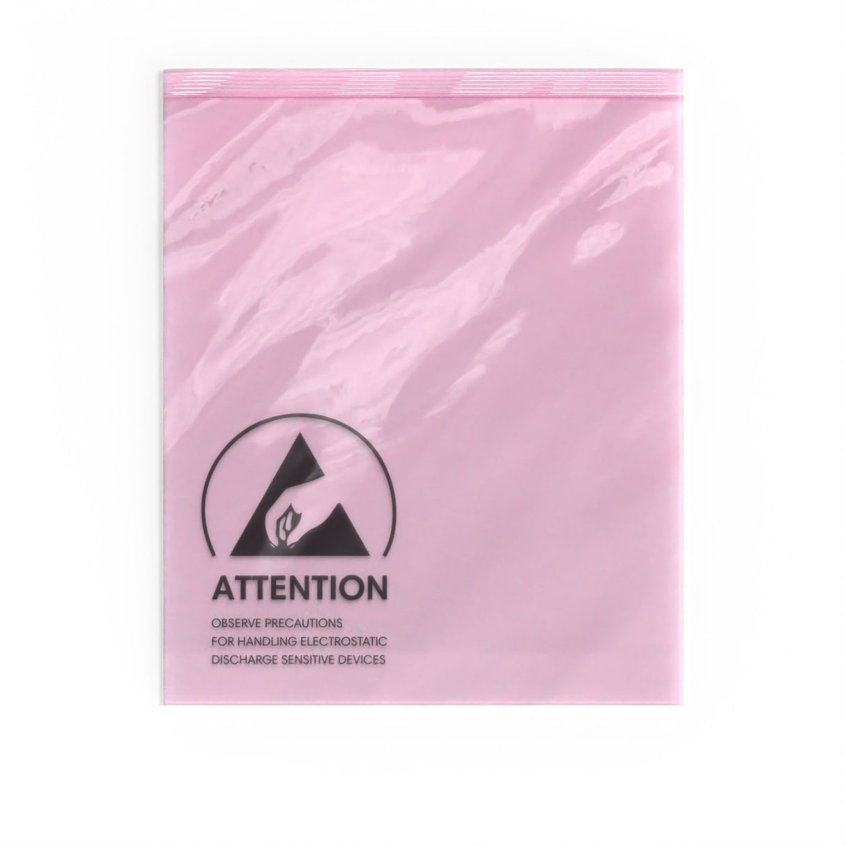 Pink antistatiske poser (ESD) med tryklukning