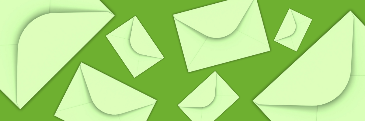 Kuverter med rund flap