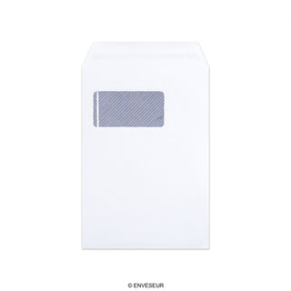 Hvid konvolut med lodret vindue 229x162 mm (C5)
