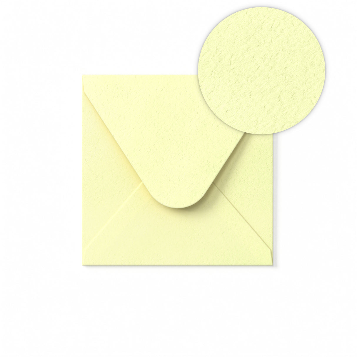 Elfenbensfarvet Kuvert med Hamret Struktur 110 x 110 mm