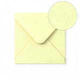 Elfenbensfarvet Kuvert med Hamret Struktur 155x155 mm