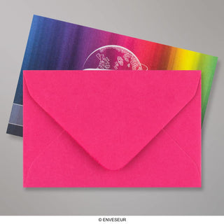 Fuschia-lyserød konvolut 62x94 mm