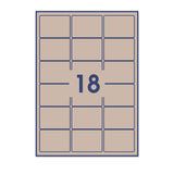 Rektangulære, klæbende mærkater