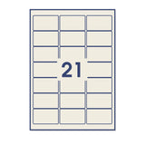 Rektangulære, klæbende mærkater