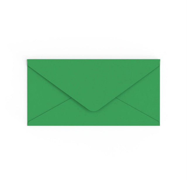 DL Kelly Green British Made Gummed V-Flap Envelope (110 x 220mm)