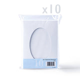 Hvide trefløjede kort med ovalt udskåret vindue – pakke