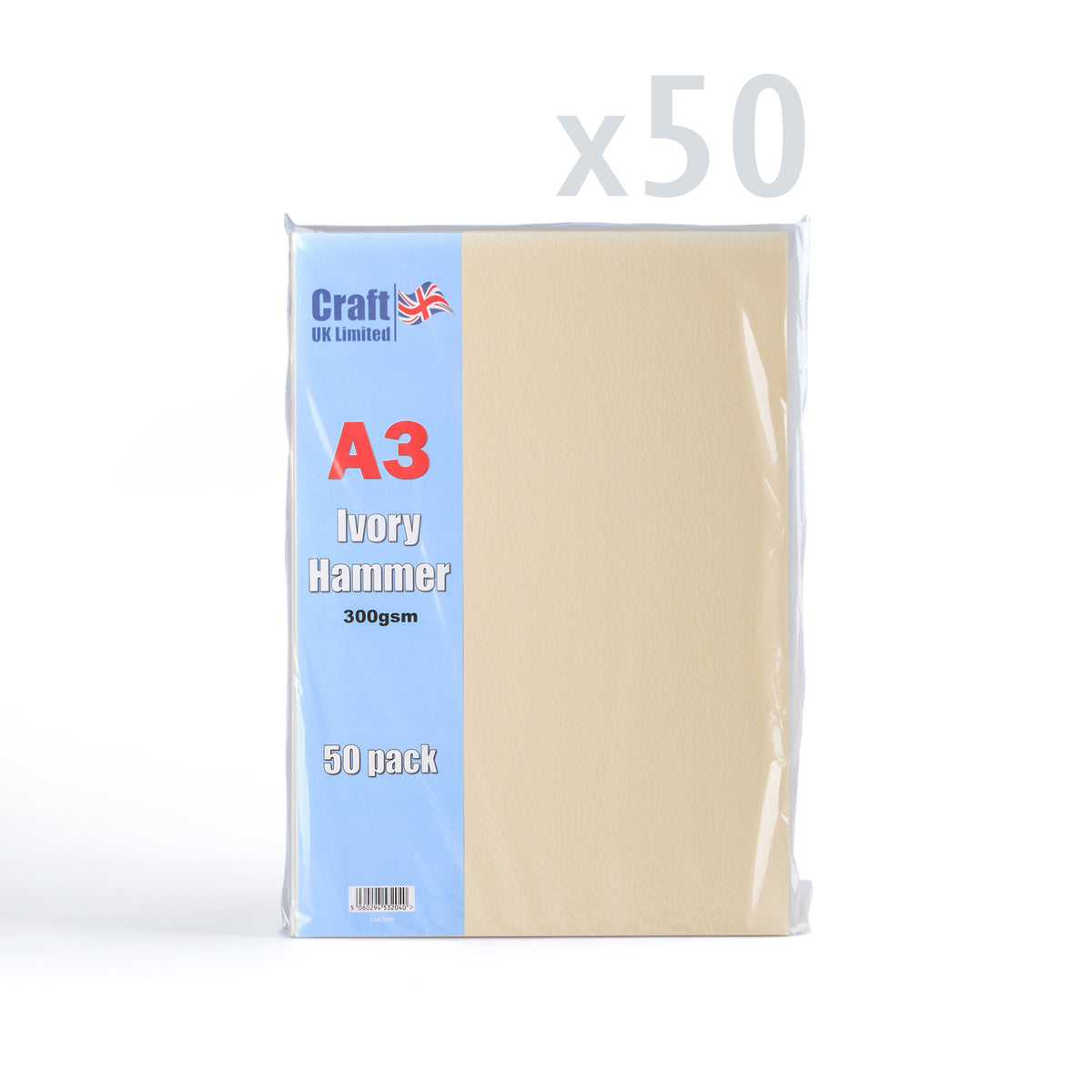 Hamret Kort 300 g/m² pakke med 50 stk