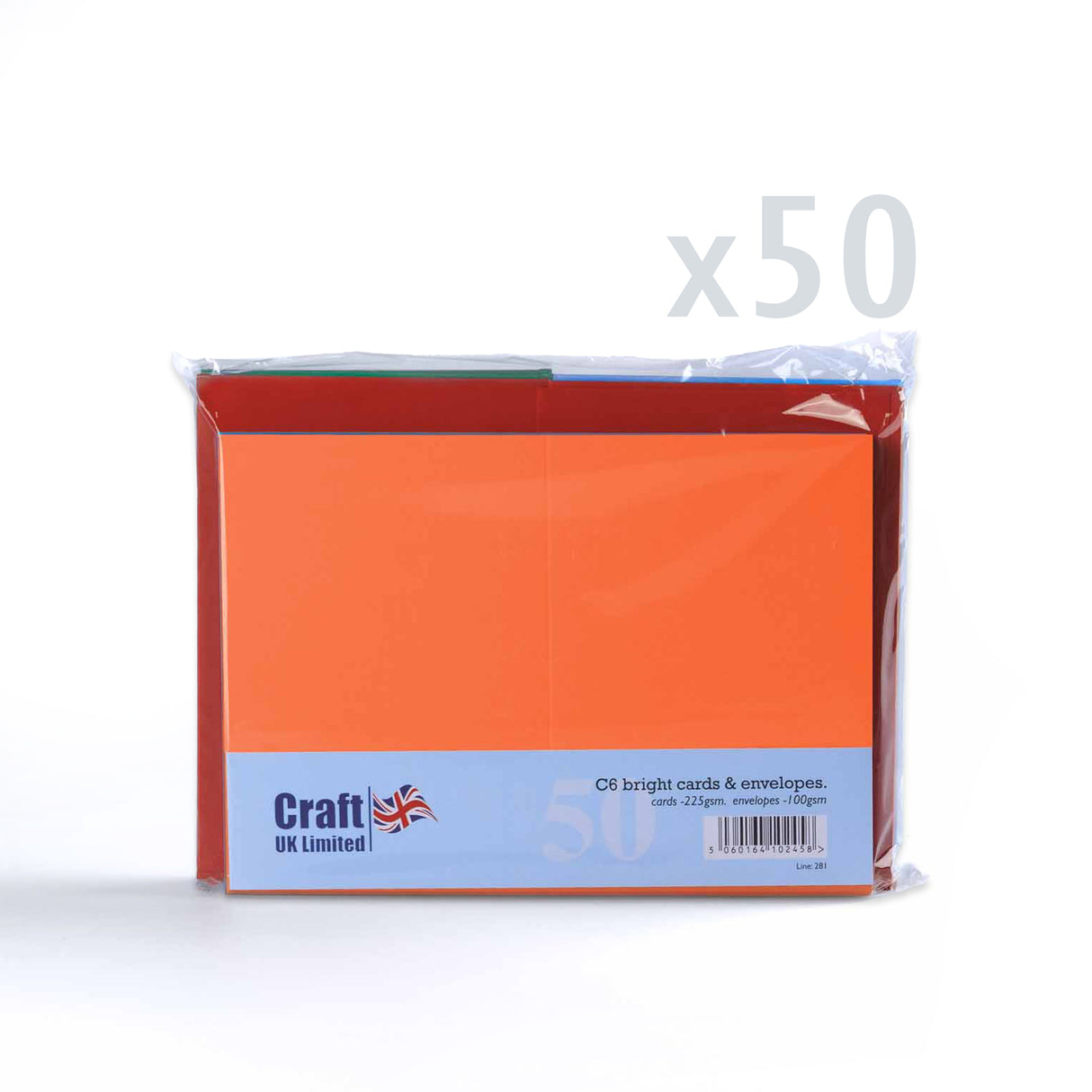 Assorterede kort i klare farver 225 g/m² & kuverter 100 g/m²
