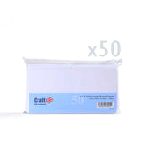 Glatte hvide kort 250 g/m² og kuverter 100 g/m² – pakke