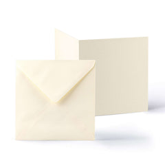 Linen Cards & Envelopes Packs Ivory 155x155 mm + 145x145 mm