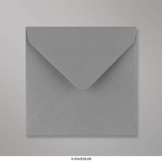 Mørkegrå gummieret konvolut 130x130 mm