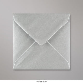 Metallisk sølvkonvolut 130x130 mm