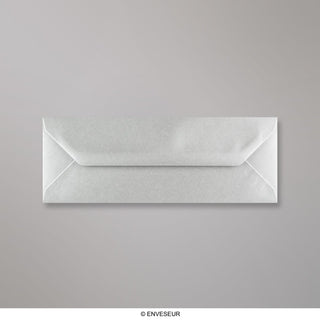 Metallisk sølvkonvolut 80x215 mm