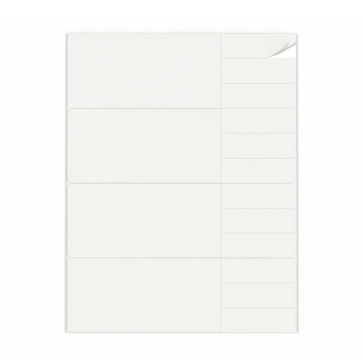 Hvide etiketpakker L - 100 ark