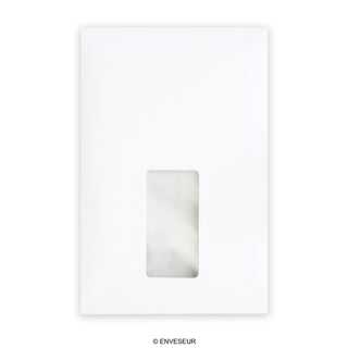 Hvidt konvolut med kile og vindue 229x162x25 mm (C5)