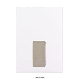 Hvidt Kuvert med Kartonbagside - Vindue 229x162 mm (C5)