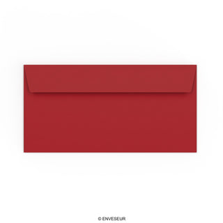 Mørkerød konvolut 110x220 mm (DL)