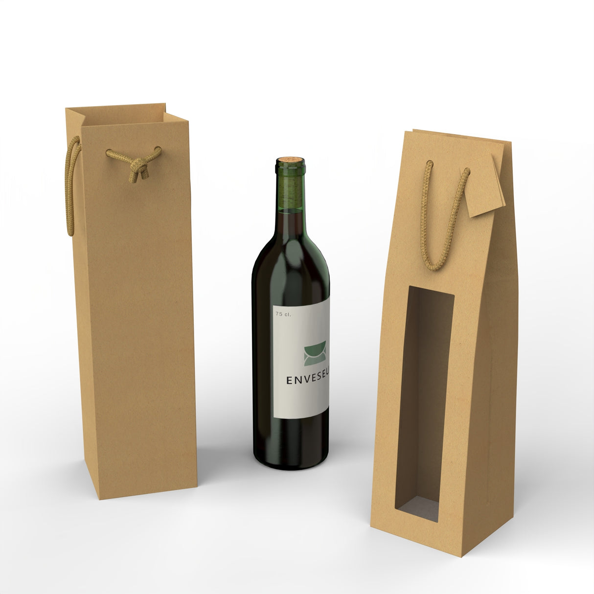 Poser i kraftigt papir til vinflasker (75 cl)