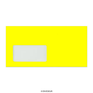 Neon-gul konvolut med vindue 110x220 mm (DL)