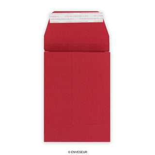 Mørkerød post-marque-konvolut med kile 162x114x25 mm (C6)