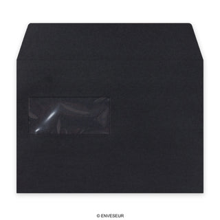Sort post-marque-konvolut med lomme 162x229 mm (C5)