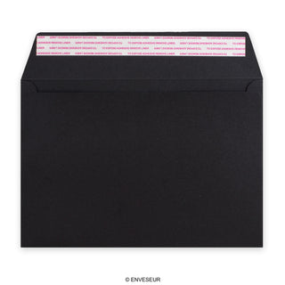 Sort post-marque-konvolut med lomme 162x229 mm (C5)