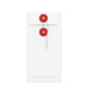 Coloured envelopes with string and washer closure White + Red 220 x 110 mm (DL)