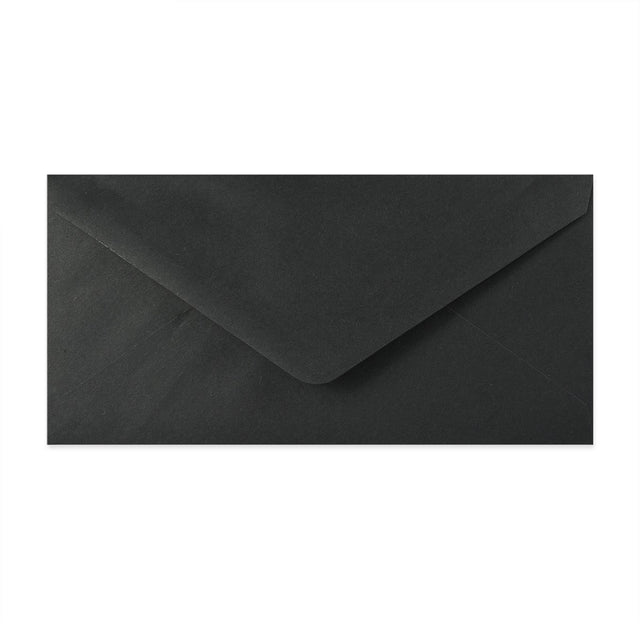 Paper Lined Envelopes Black + Gold Foil 110 x 220 mm (DL)