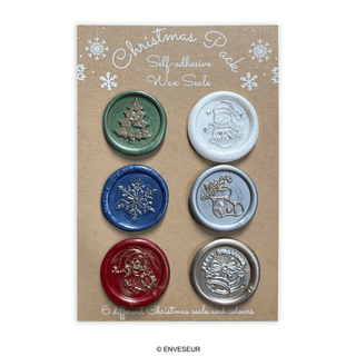 Hand-Painted &amp; Handmade XMAS wax seals (self-adhesive) - 6 designs &amp; colors