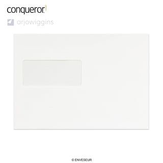 Lysende hvid Conqueror-konvolut 162x229 mm (C5)